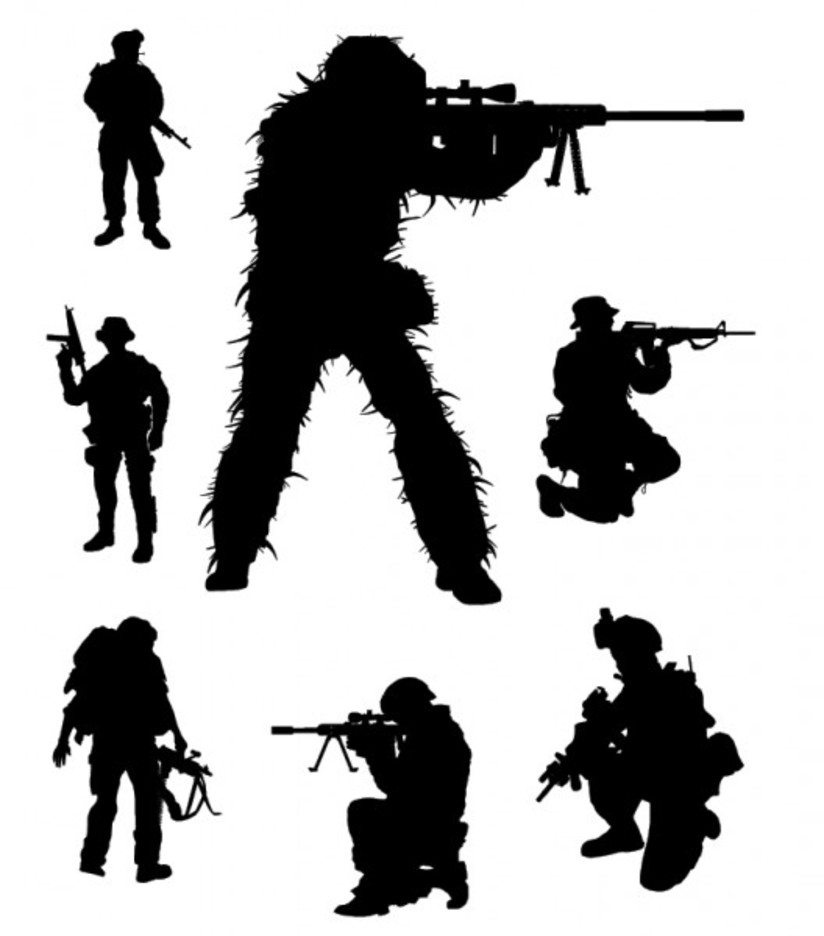 Vector Soldier Silhouettes