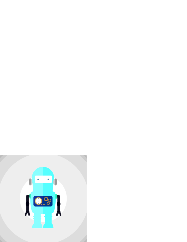 Flat Blue Robot Vector Illustration