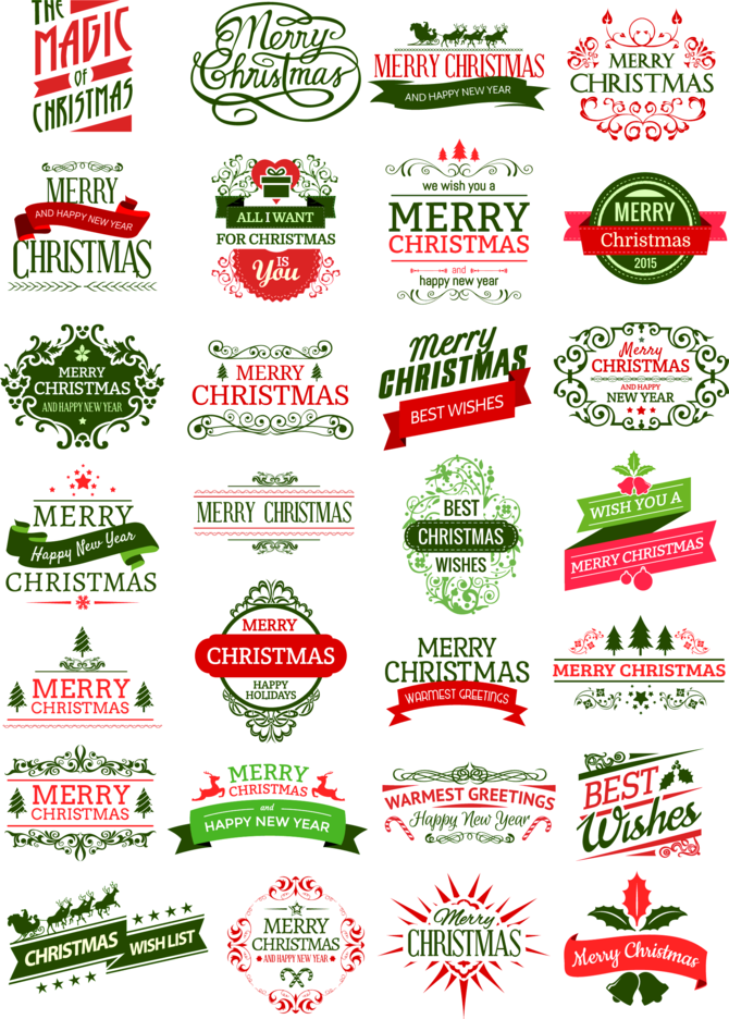 Free Vector Christmas Badge Set