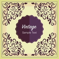 vintage floral badge design