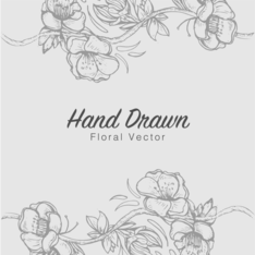 Hand drawn floral vector
