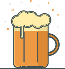 Flat line beer mug icon