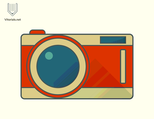 Flat line camera icon