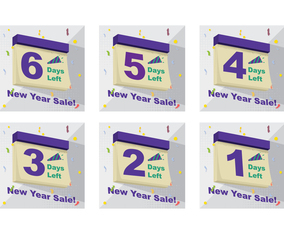 New Year Sale Countdown Days on Calendar Design