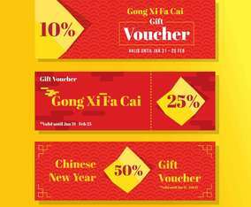 Gong Xi Fa Cai Voucher Discount in Red Color