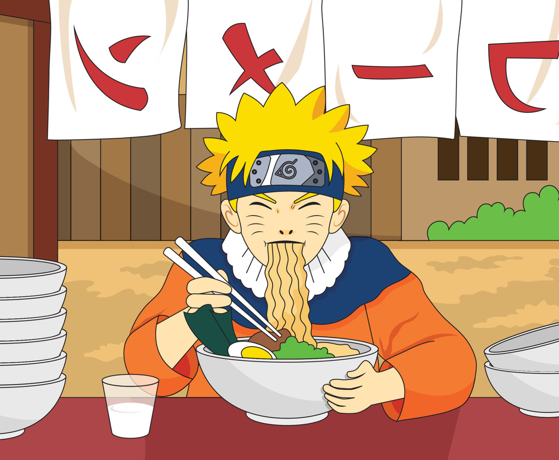 Naruto Eat Ramen Editorial Vector ToolXoX