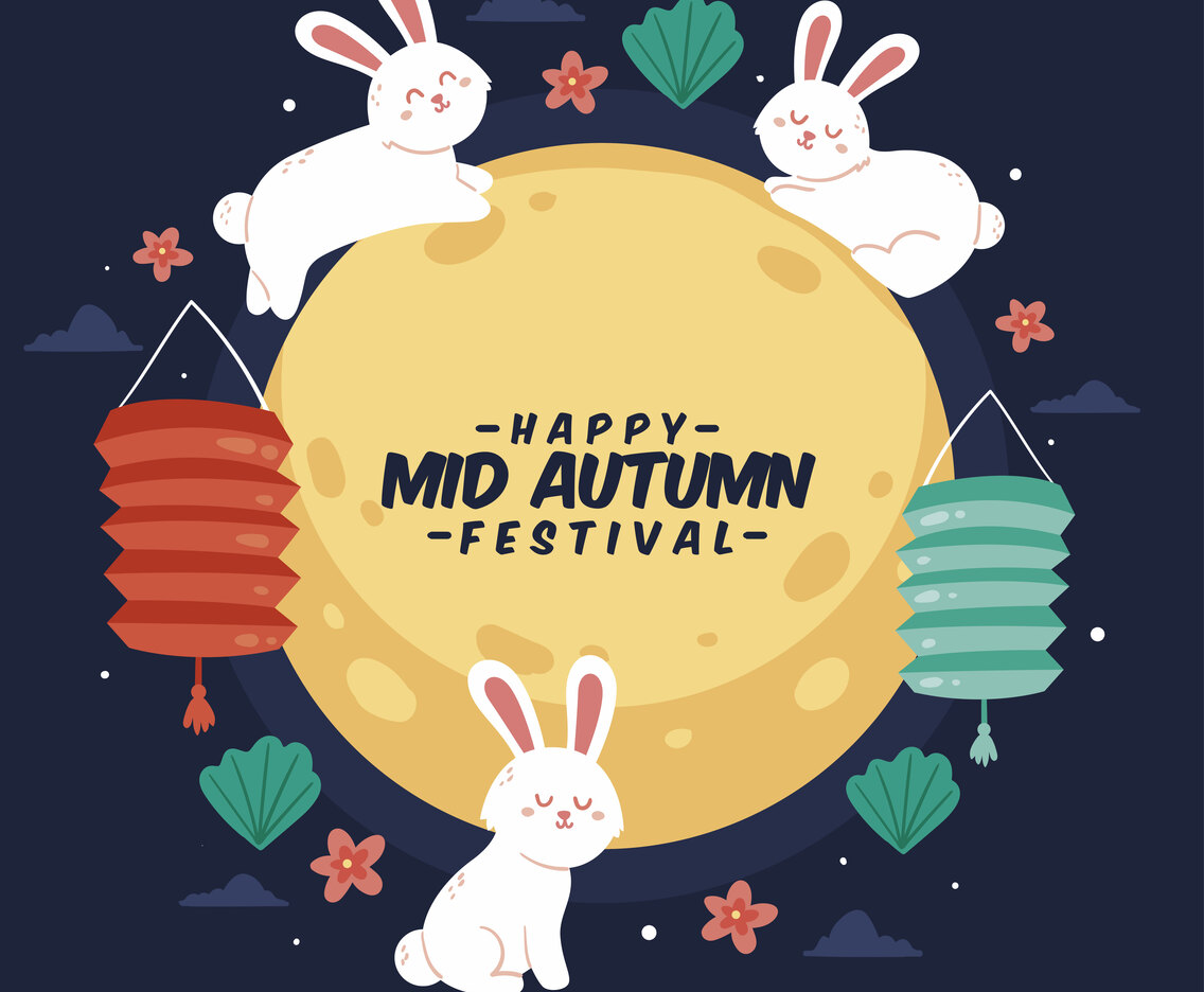 Mid-Autumn Festival Bunny Illustration
