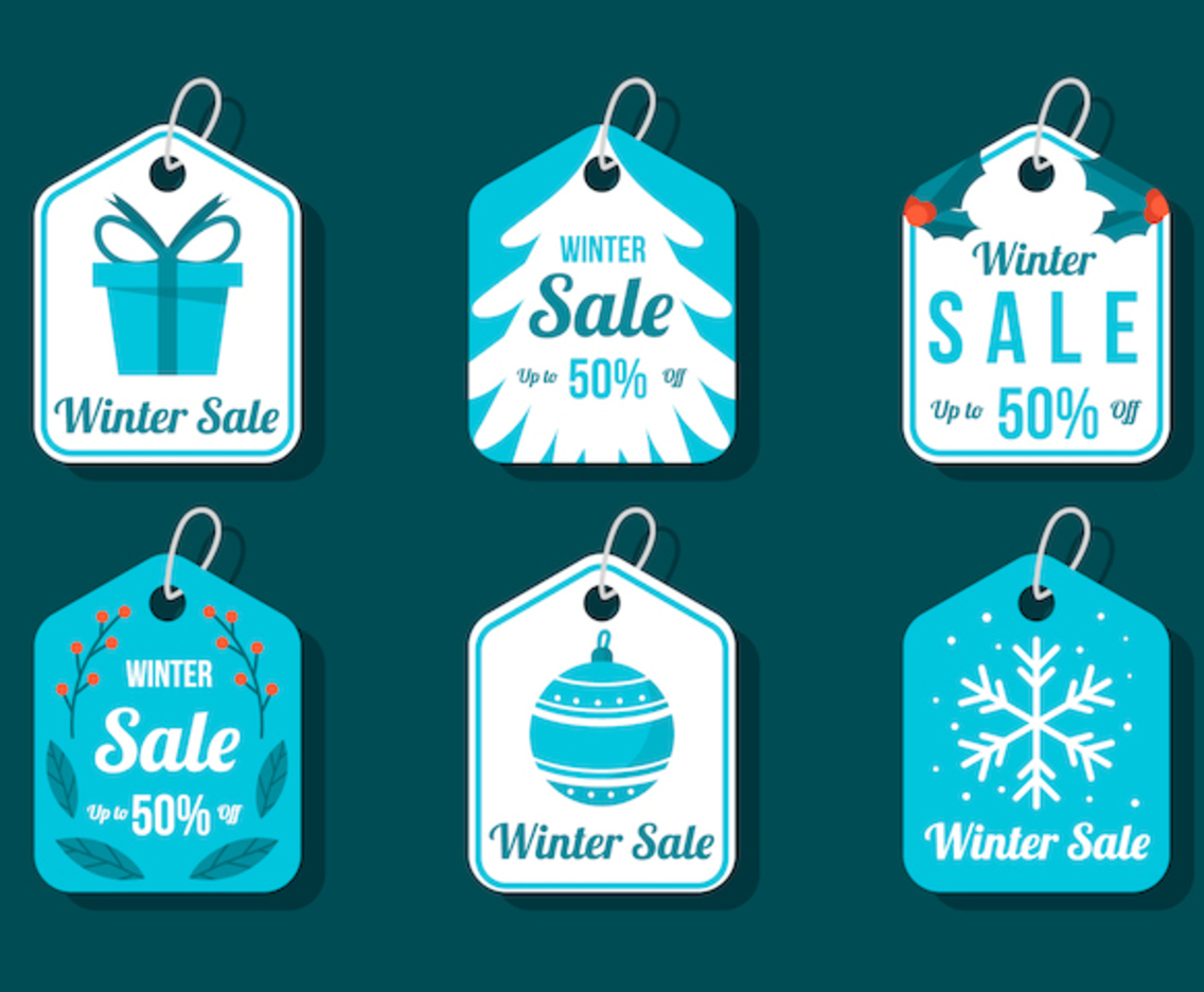 Blue Winter Sale Label Collection