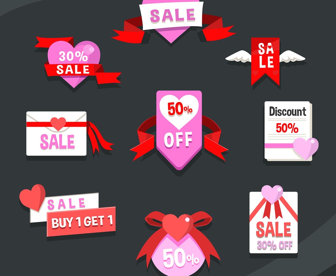 Sweet Pink Valentine Heart Label