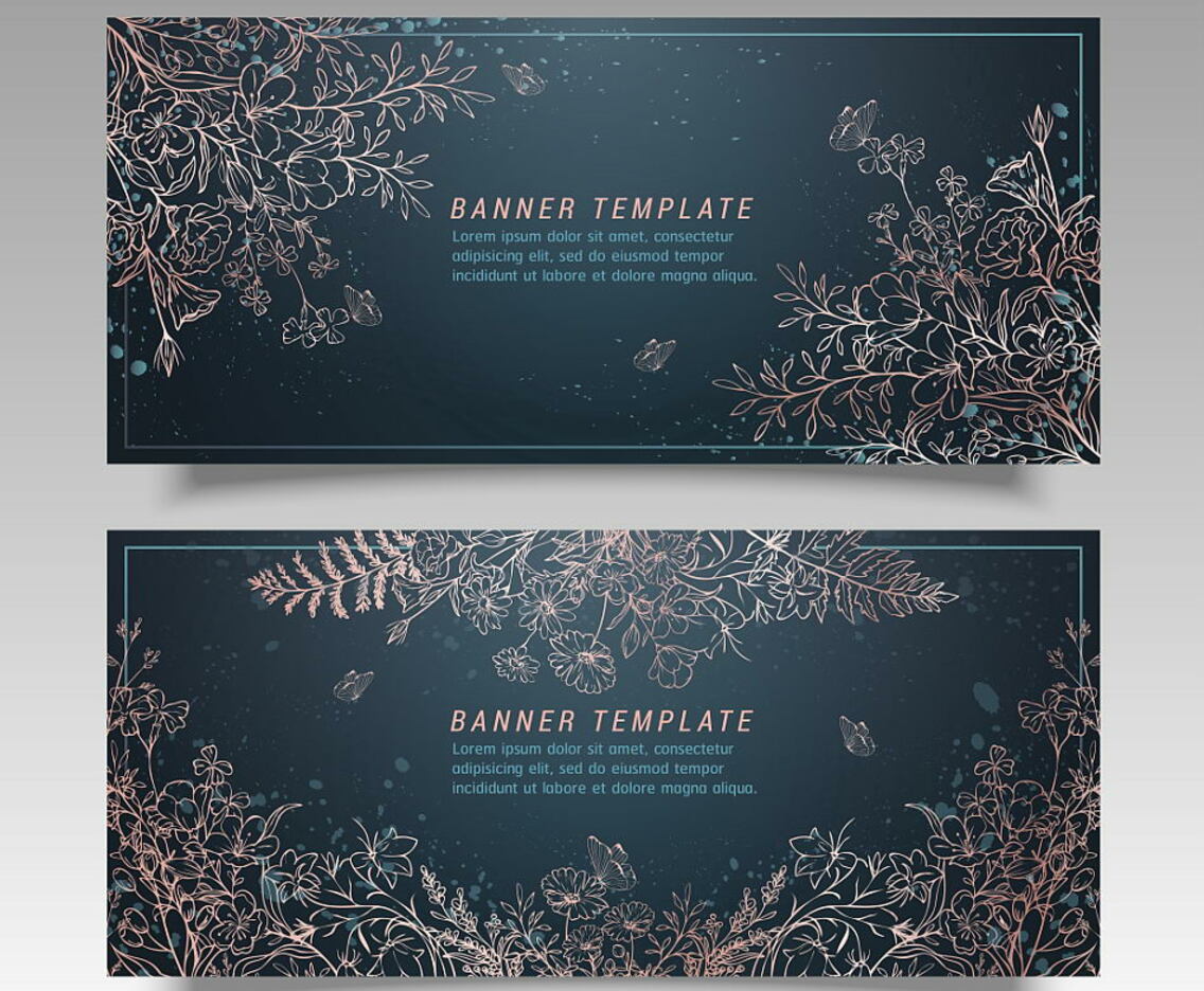 Hand Drawn Flower Banner Templates