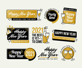 File Label Vector Set Of Four Tag Labels For 2017 New Year Celebration | FreeVectors