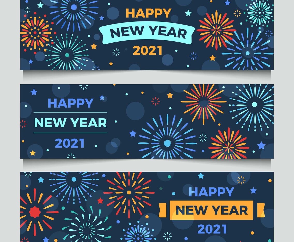 New Year Fireworks Banner