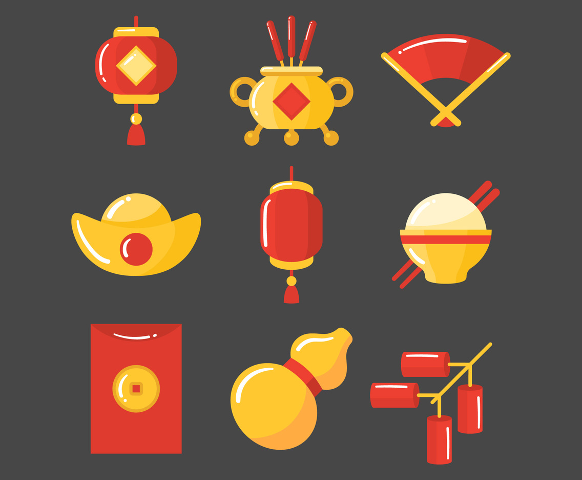 Chinese New Year Festivity Icons
