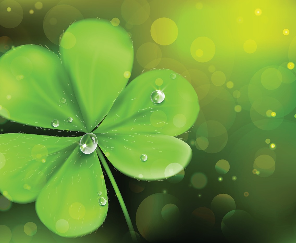Realistic Clover Shamrock Background