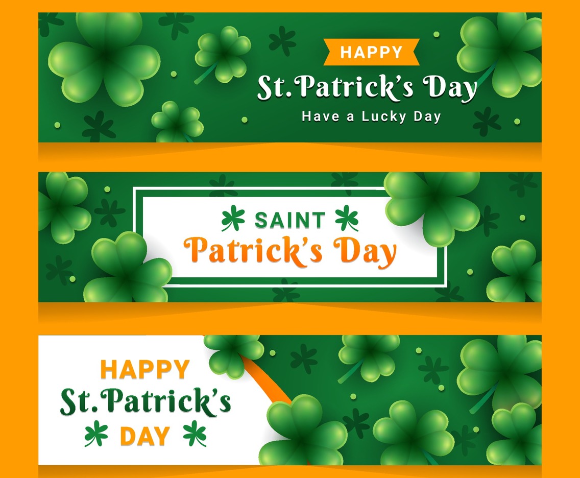Green Clover Patrick's Day Banner