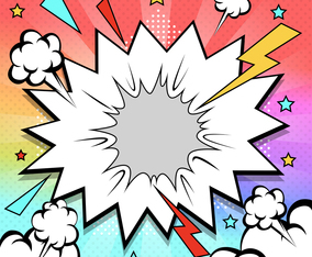 Pop Art Comic Doodle Colorful Speech Bubble Background