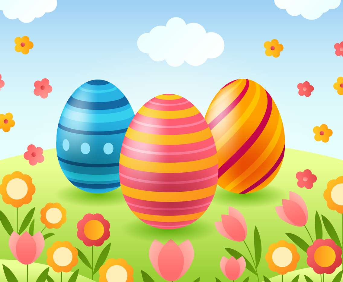 Happy Easter Day Scene