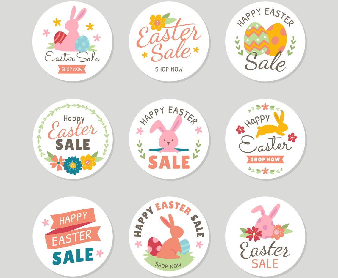 Happy Easter Sale Label