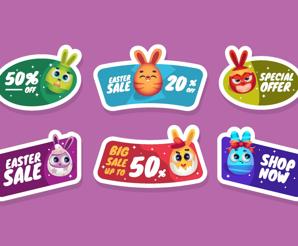 Cute Bunny Eggs On Easter Sale