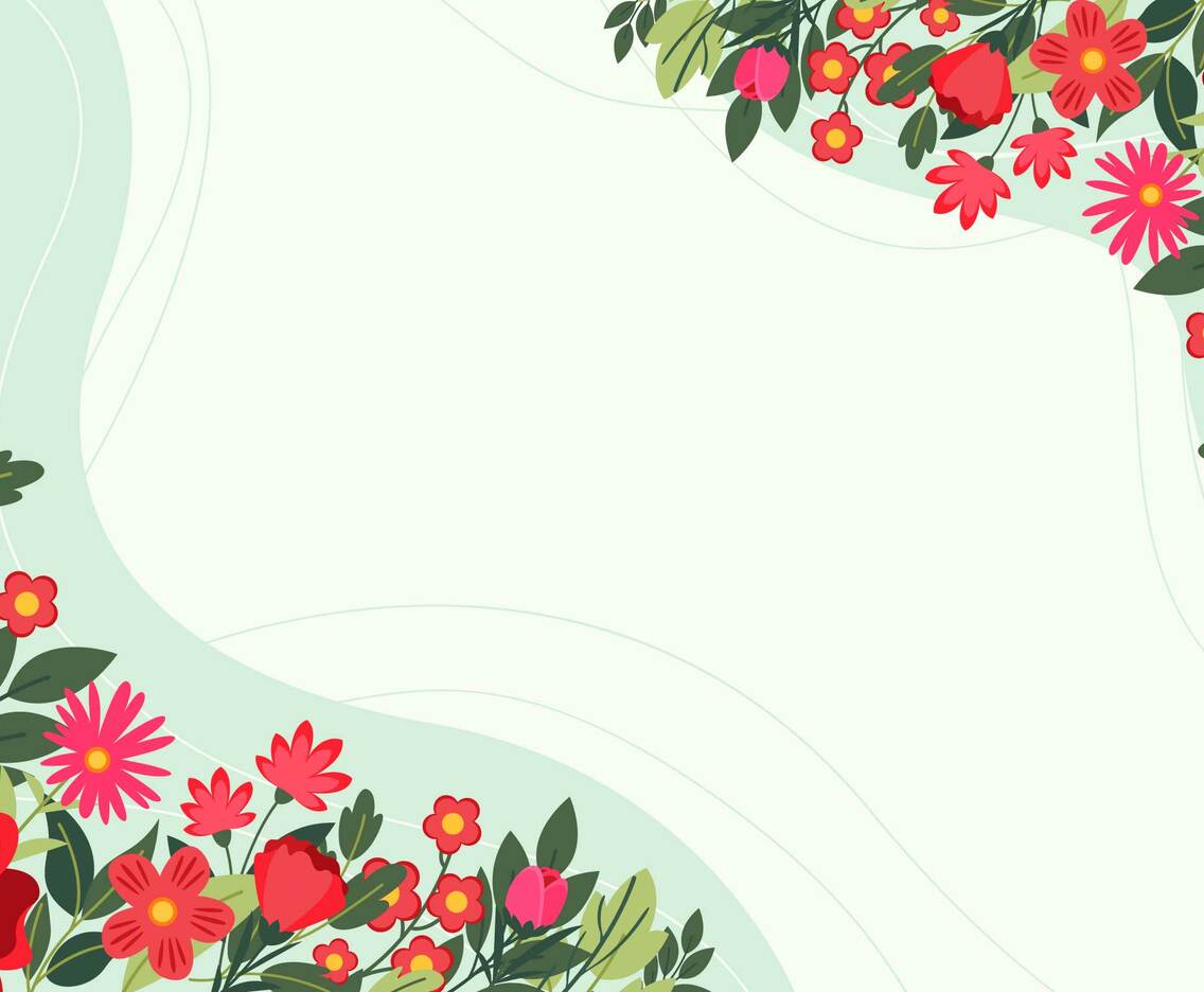 Spring Floral with Green Background