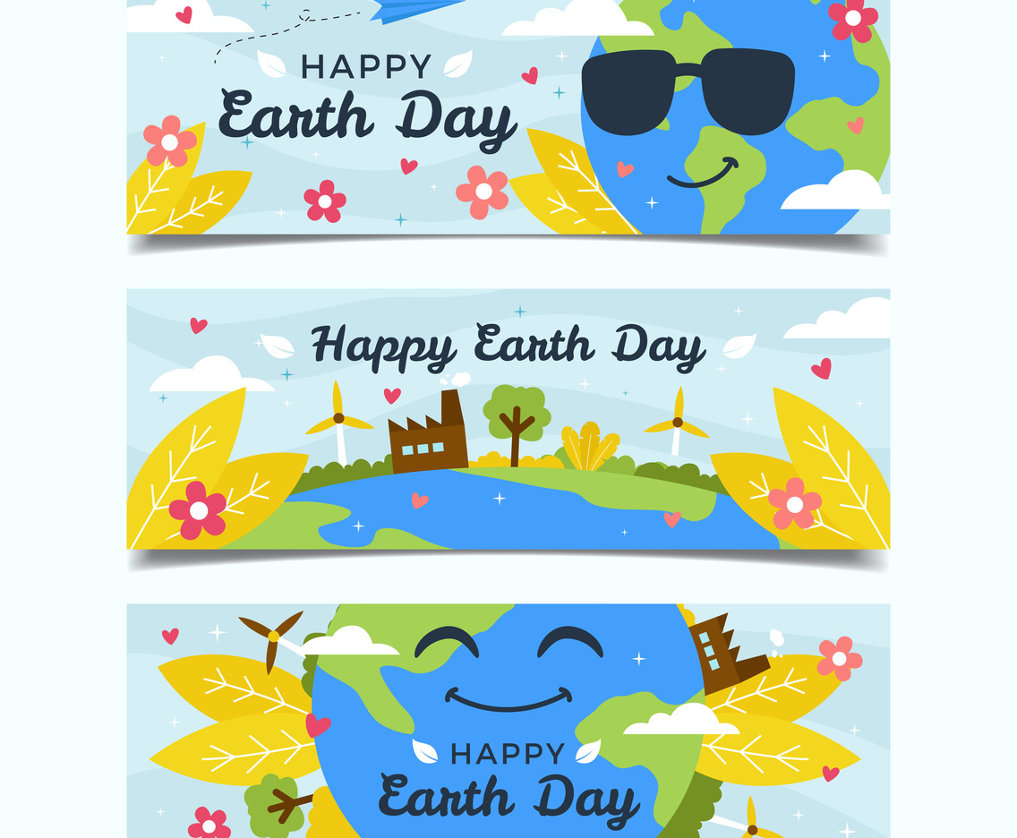 Happy Earth Day Banner Set