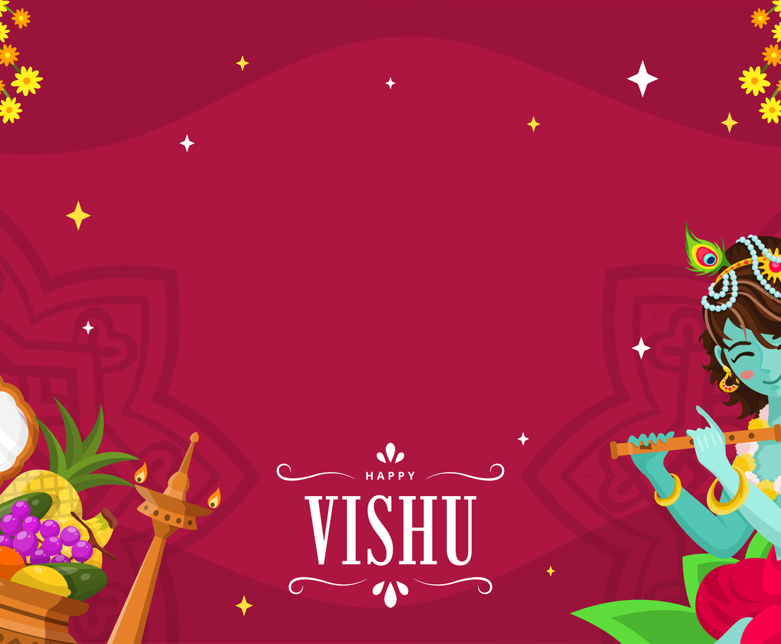 Happy Vishu with Krishna Character
