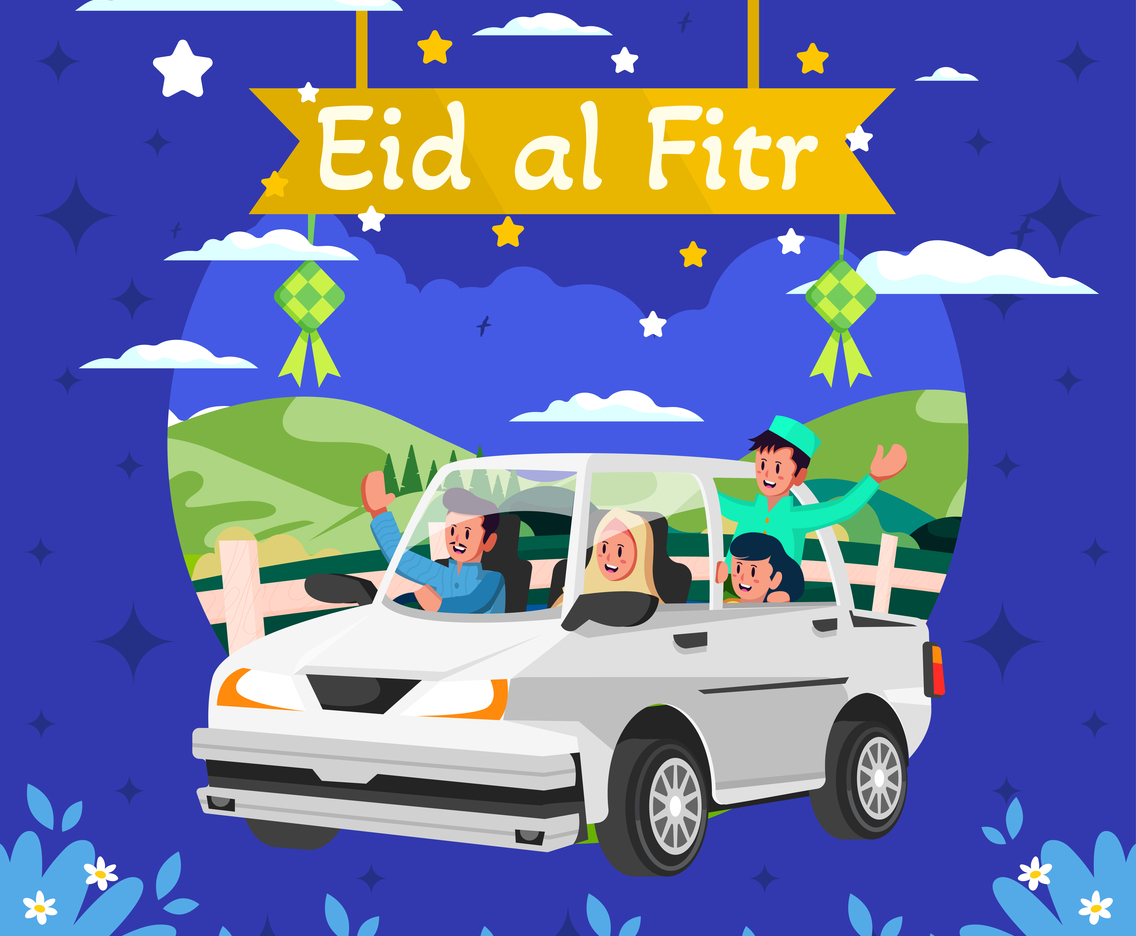 Family Drive Back to Homeland Concept