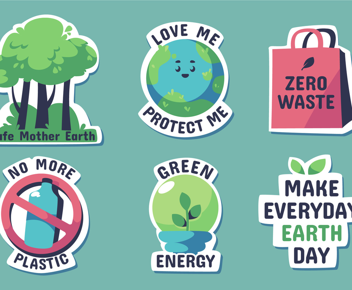 Fun Earth Day Awareness Sticker Collection