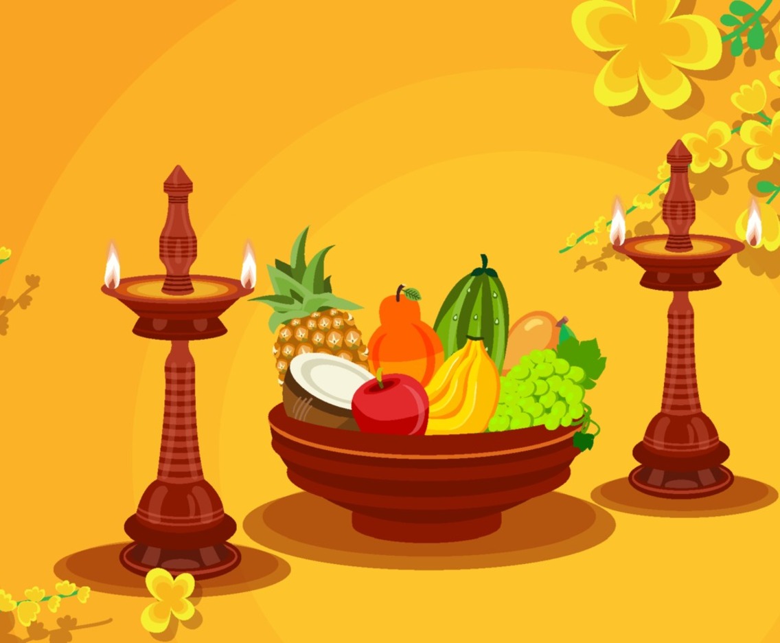 Yellow Vishu Festivity Background