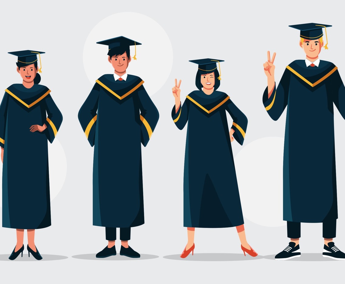 Four Friends Graduation Character