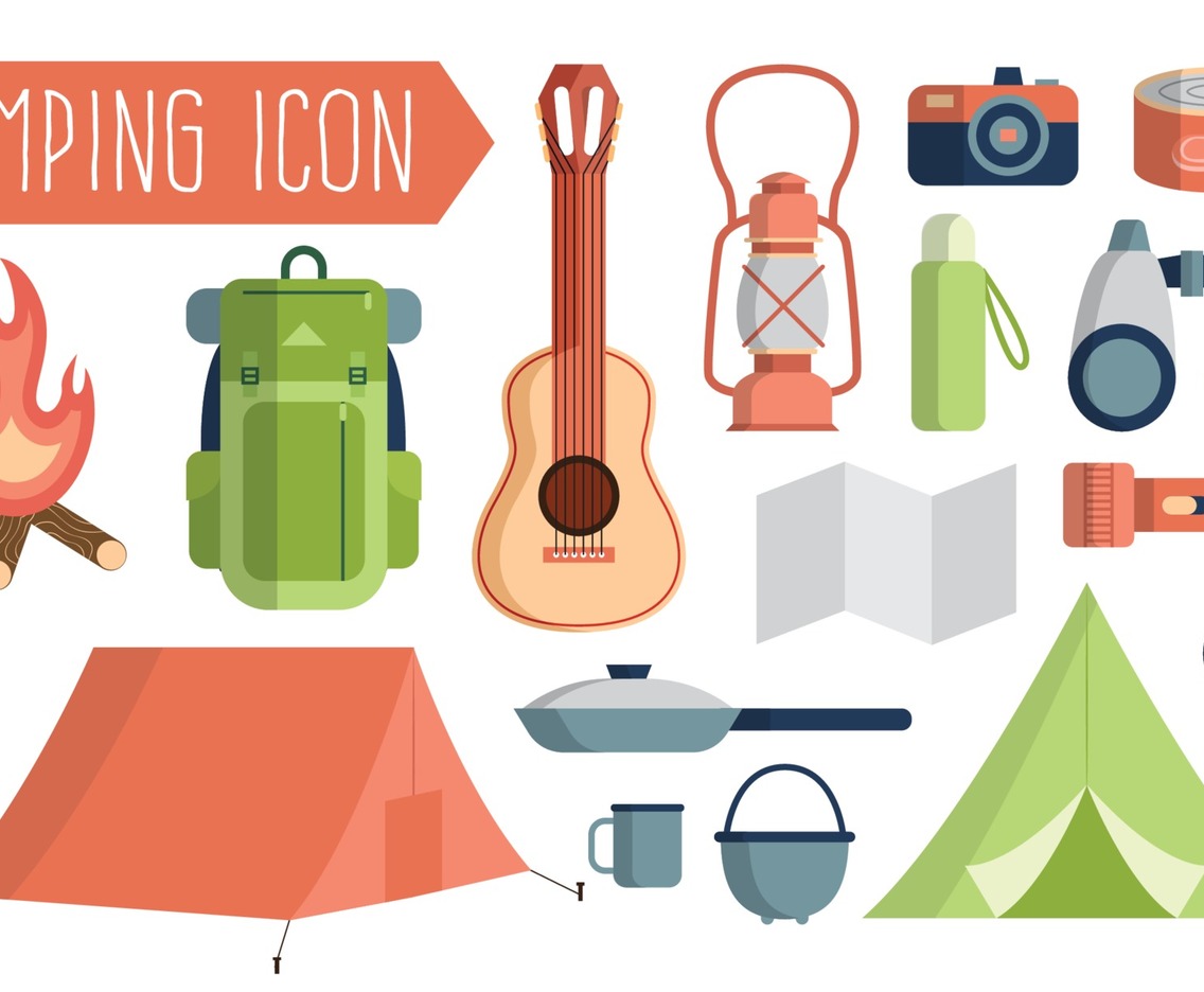 Camping Equipment Icon Set