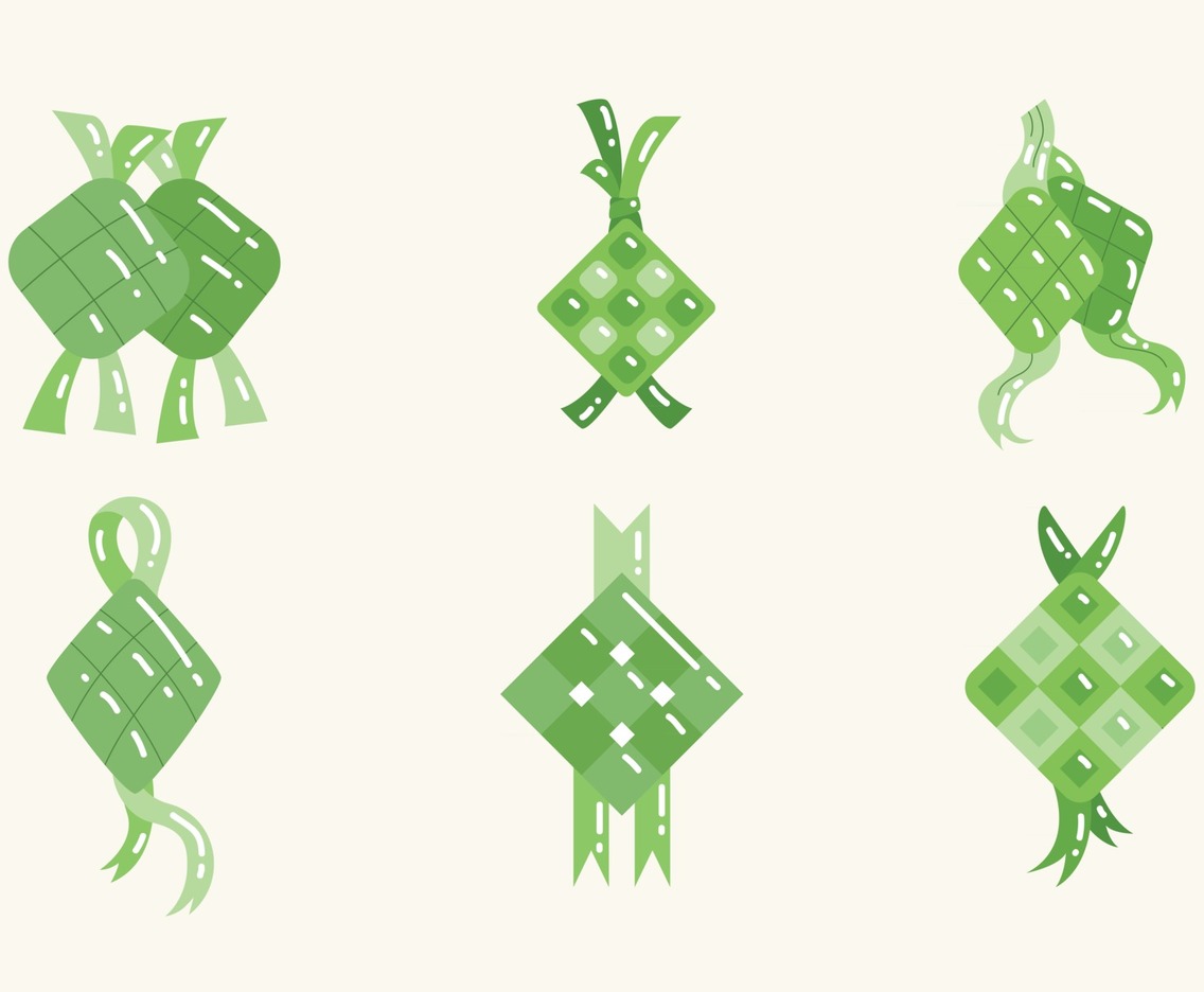 Ketupat Ramadan Hari Raya Aidil Fitri Icon Set