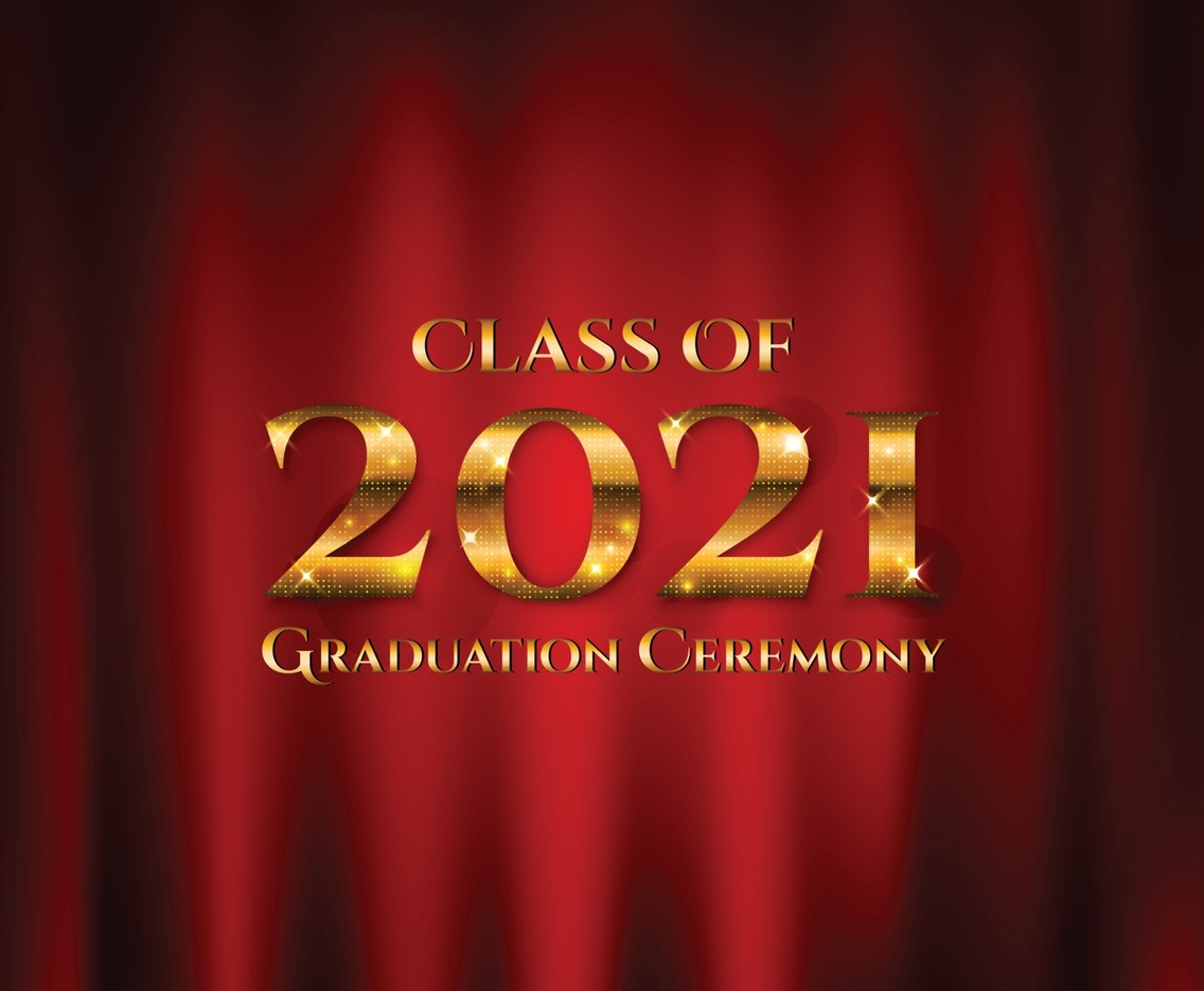 Class of 2021 Graduation Ceremony Realistic Curtain Background