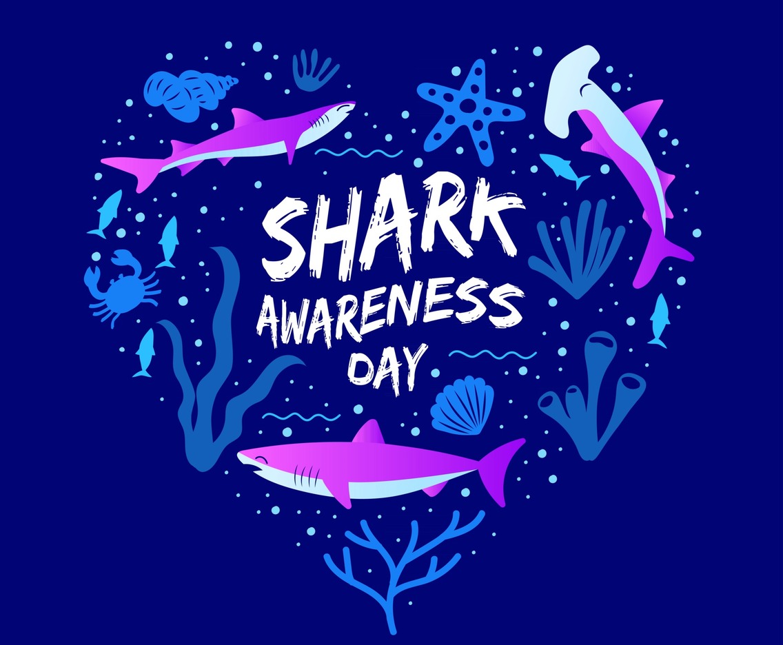Love Shape Shark Awareness Day Concept