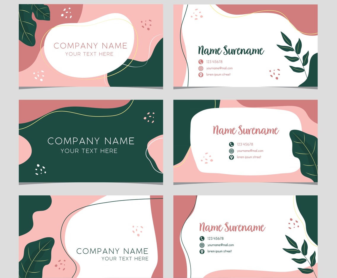 Floral Name Card Template