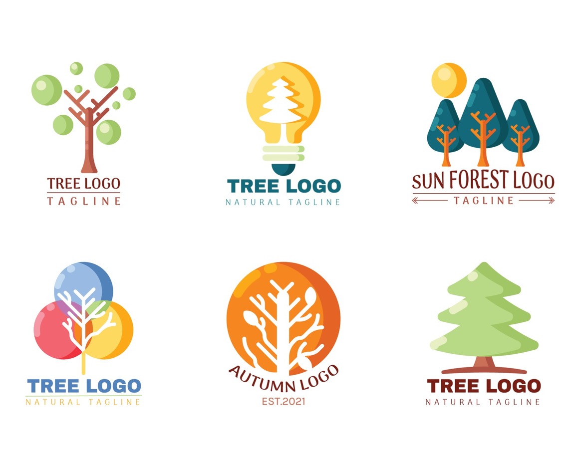 Set of Tree Logos