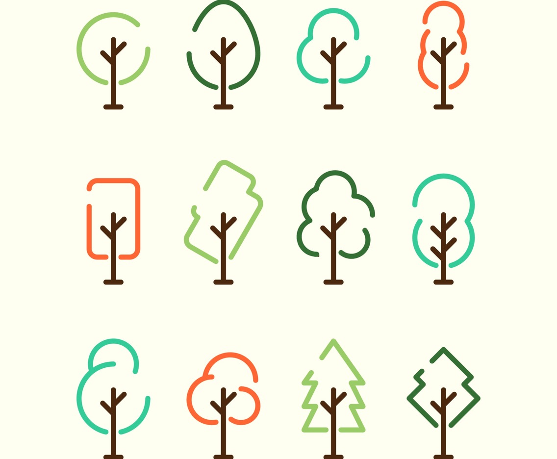 Simple Tree Icon Set Template