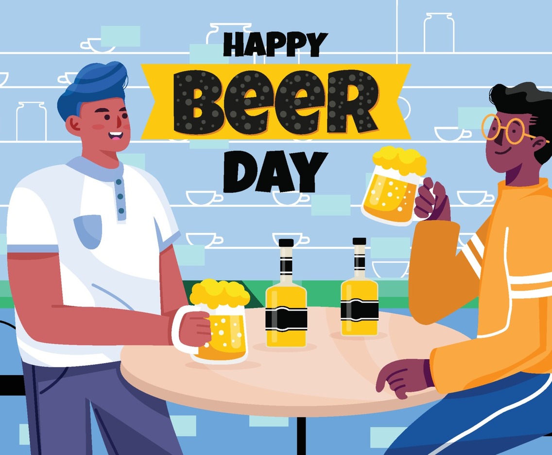 Two Friends Drink Beer in Pub