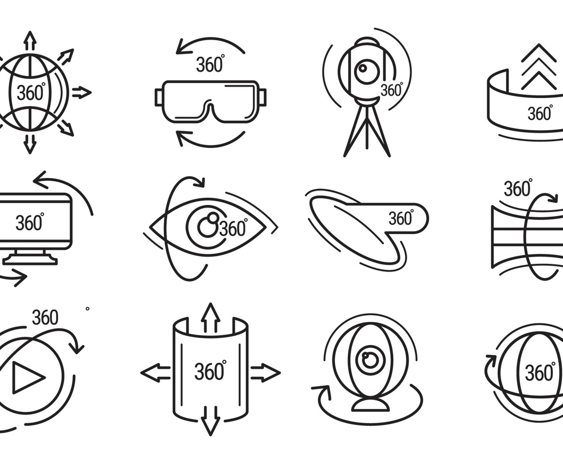 Virtual Tourism Icon Set