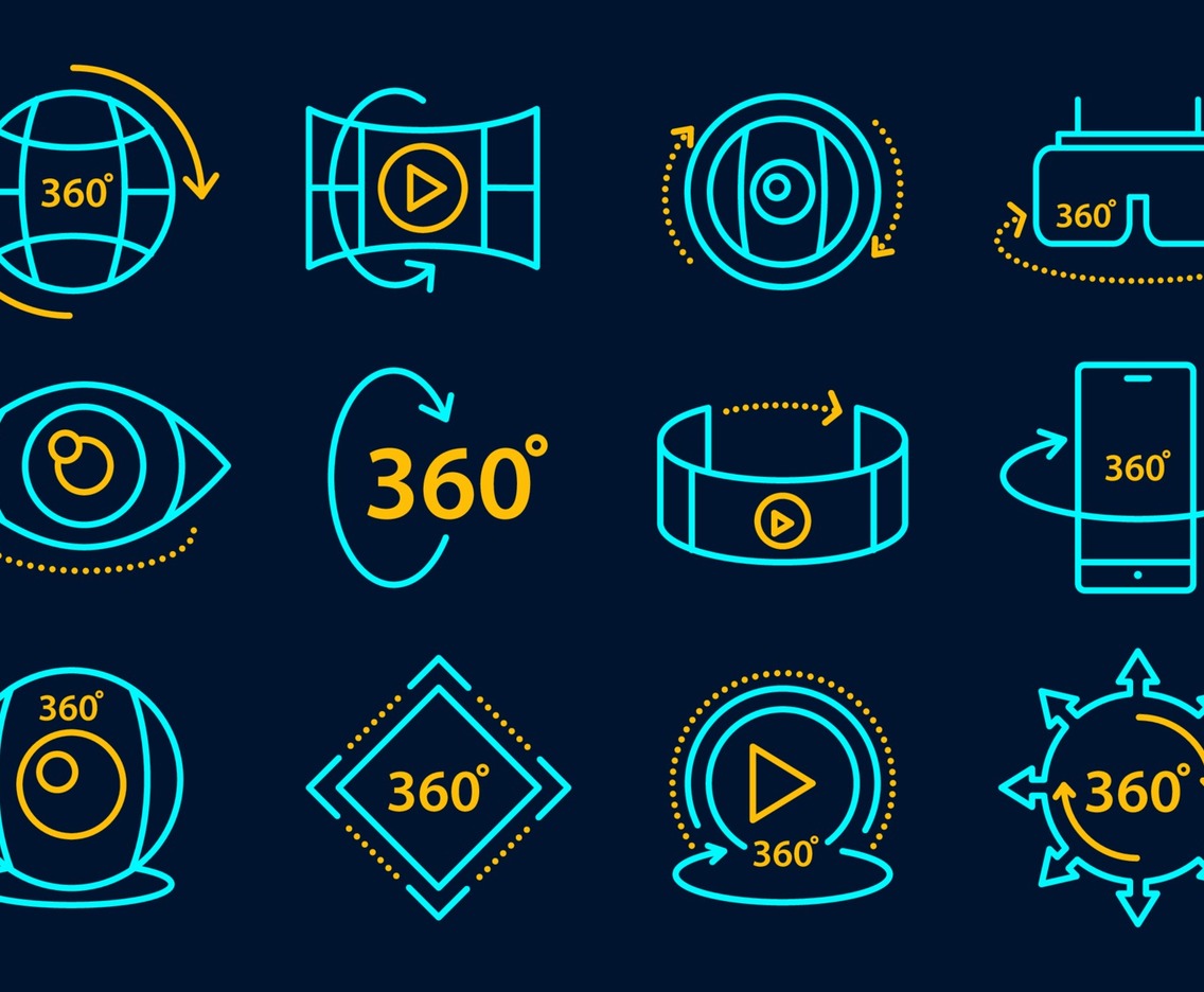 Virtual Tourism Icon Set