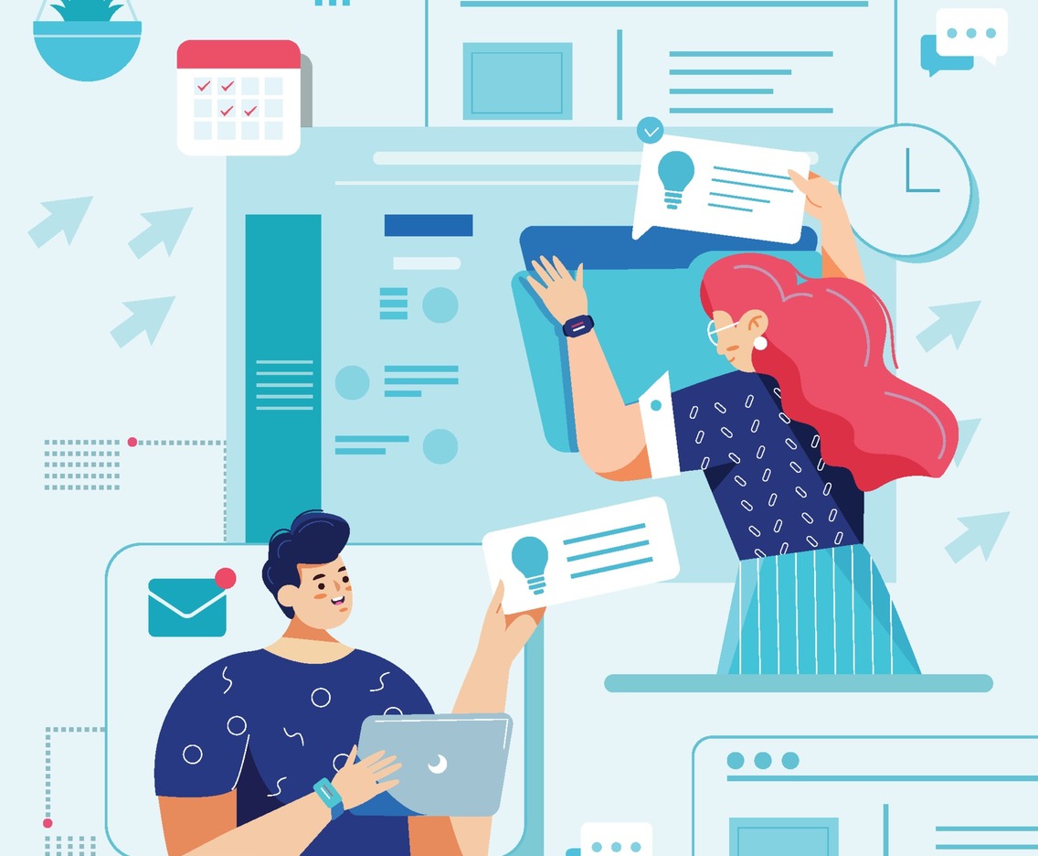 Two Workers Collaborate to Find Idea