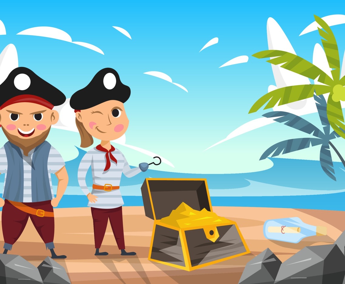 Two Cartoon Pirates Characters