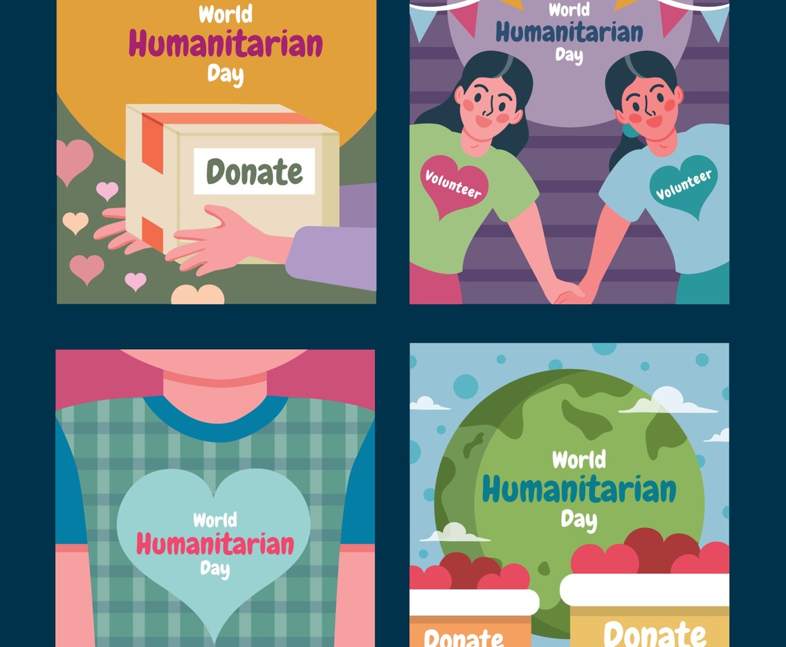 World Humanitarian Day Card Template Set