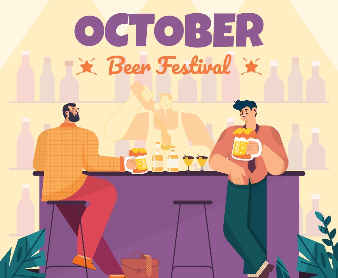 Two Buddies Enjoy Beer Concept