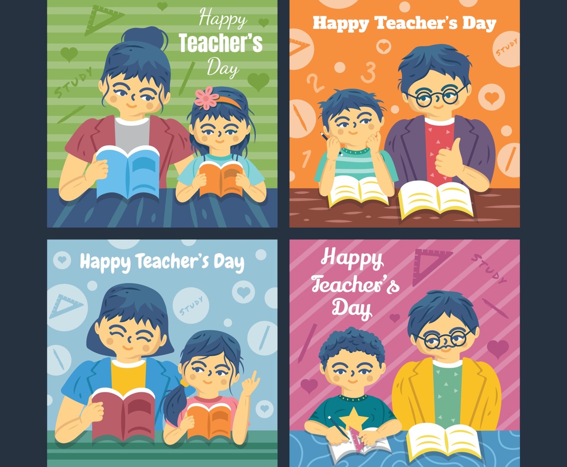 Happy Teacher's Day Social Media Template Set
