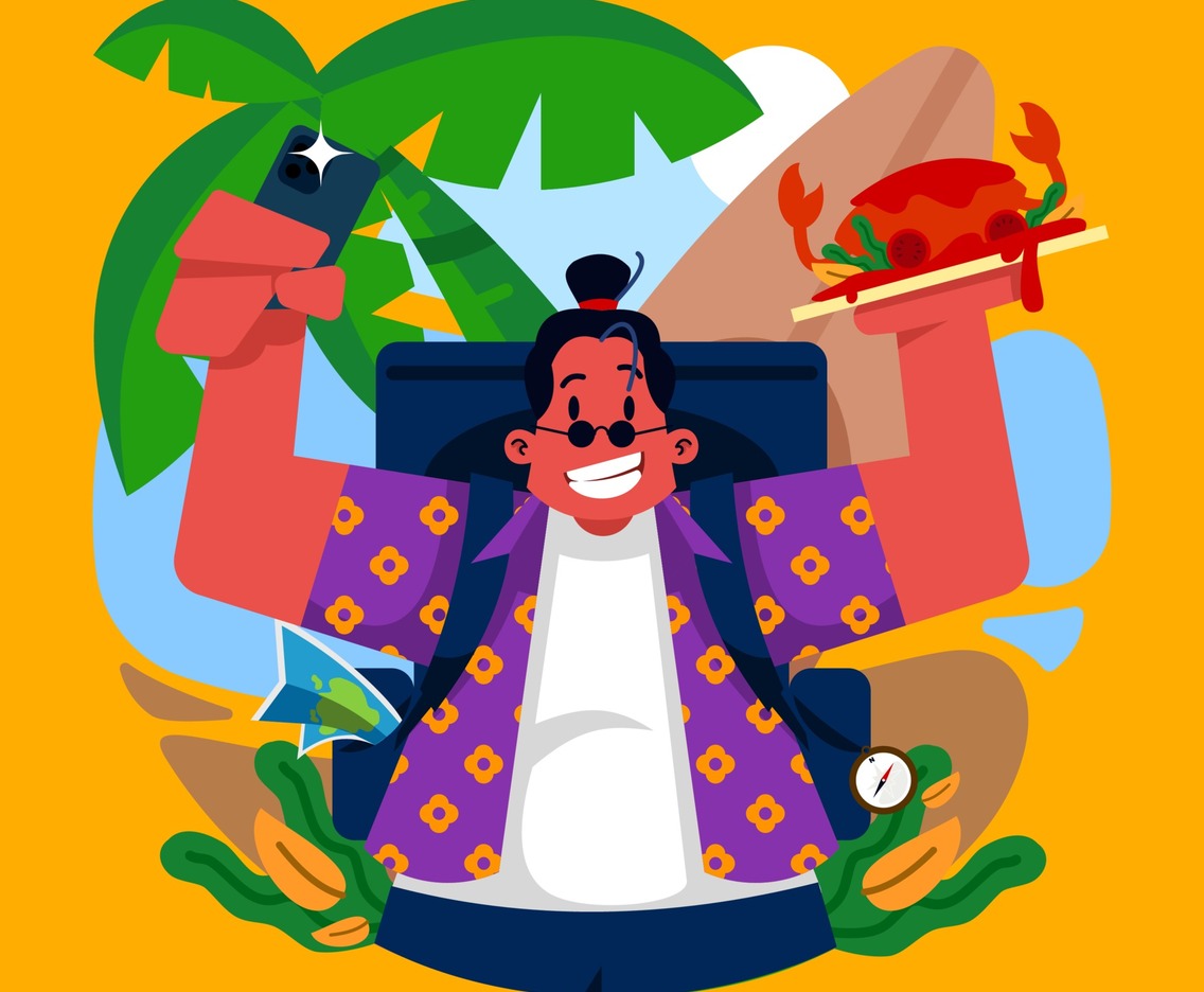 Vacation on Private Island with Crab Dish