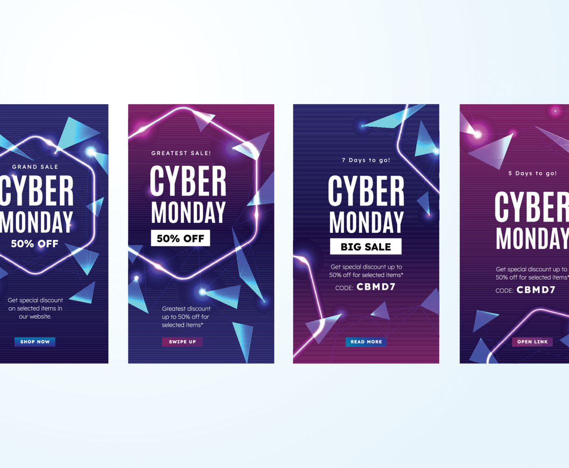 Cyber Monday Social Media Story Background Concept