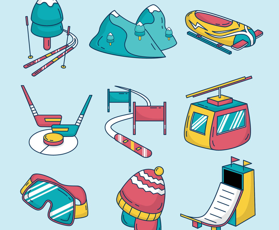 Winter Activity Sport Icon Set