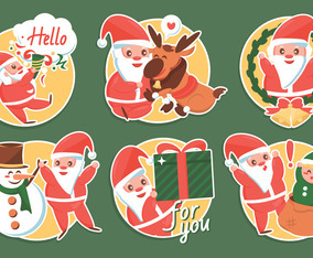 Santa and Helpers Sticker Collection