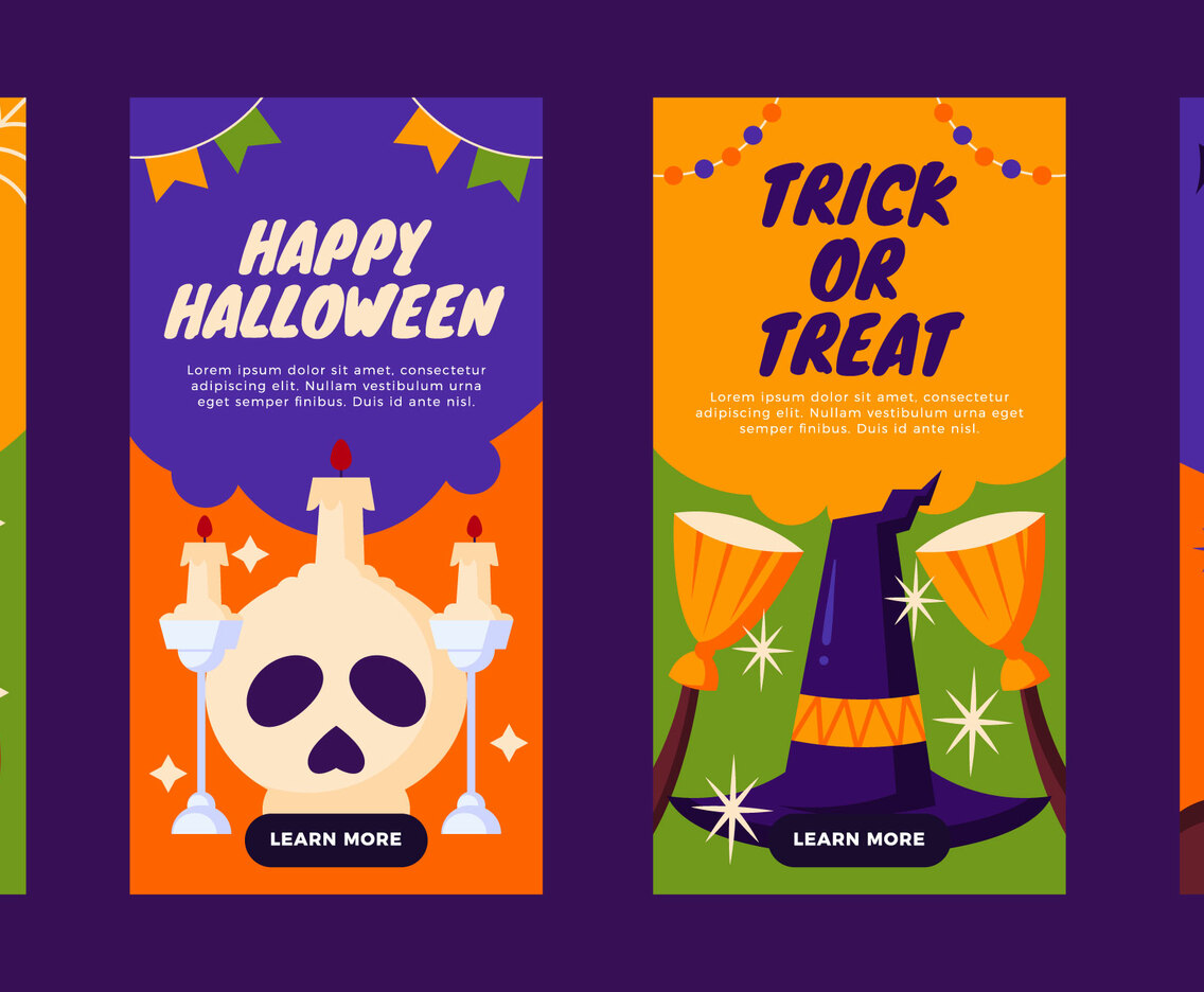 Set of Halloween Banners